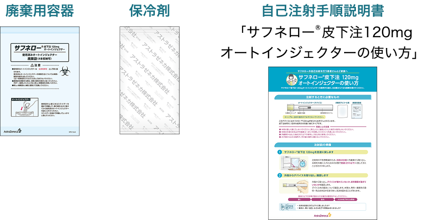 イラスト 廃棄用容器 保冷剤 自己注射手順説明書